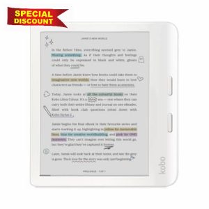 Kobo Libra Colour | eReader | 7” Glare-Free Colour E Ink Kaleido™ 3 Display | Dark Mode Option | Audiobooks | Waterproof | (White)