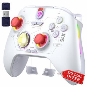 EasySMX PC Controller X15 Enhanced Wireless Bluetooth Controller with Hall Joysticks/Hall Triggers/RGB Lighting - No Stick Drift