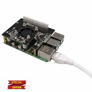 ZDE ZP580A PoE HAT Board Compatible with Raspberry Pi 5 Power Over Ethernet HAT with Onboard Cooling Fan Supports 802.3af/at Network Standard