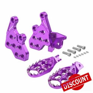 NICECNC Purple Enlarged Foot Pegs Footrest and Bracket Compatible with Surron Light Bee X/S/ L1E