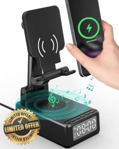 Bluetooth Speaker with Wireless Charger & Phone Stand