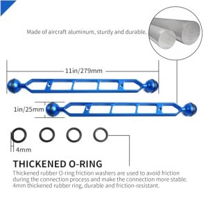 Underwater Arm with 1" Ball Head Connector for Underwater Camera Tray (2pack)