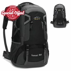 Coikes 60L Hiking Backpack Large Camping Rucksack Waterproof Backpacks for Men Women Lightweight Foldable Hiking Rucksack Daypack Travel Bag for Climbing Trekking Walking Mountaineer Outdoor Sports