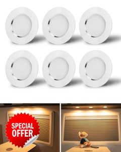 SUPAREE 12V LED Spot Lights Caravan 12V Campervan Lights LED Van Lights Interior LED 12V Ceiling Lights 3000K Warm White 2.5W for Motorhome Boat Camper 6 pack