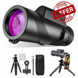 NEW 2024 80x100 Monocular Telescope High Powered for Smartphone Monoculars for Adults High Definition Monocular Telescope for Stargazing Hunting Wildlife Bird Watching Travel Camping Hiking (80x100)