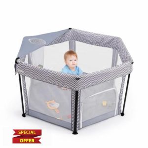 Baby Playpen Foldable Play Pen: Playpen for Baby and Toddlers Strong and Sturdy Portable Playpens | 360 Degree Viewing Breathable Mesh - Kids Fold Away Baby Fence Collapsible Play Yard Activity Cente