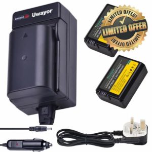 Uwayor NP-FW50 Camera Battery Charger Set Replacement Battery Kit USB for Sony A6000 A6500 A6400 A6300 A5000 A5100 A7 A7II A7S2 A7R A7R2 A7RII A55 A510 RX10 RX10II