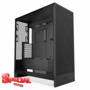 NZXT H7 Flow | Mid-Tower ATX Airflow Case | Supports 3 x 120mm Fans in Bottom for Direct GPU Cooling | Includes 3 x 120mm Front Fans | 420mm Front Radiator Support | Cable Management | Black