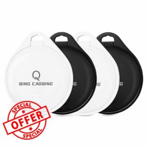 QING CAOQING Air Tracker Tag 4 Pack with Find My App(iOS ONLY)