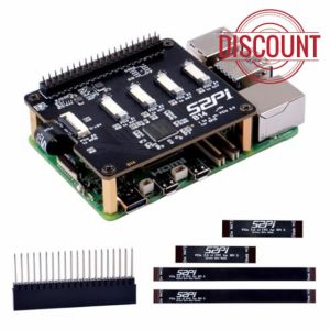 GeeekPi Quad FPC PCIe Hat for Raspberry Pi 5.1 to 4 PCIe Interface with 40Pin GPIO Pin Header for Raspberry Pi 5 (B14)