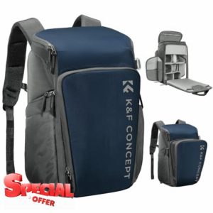 K&F Concept Camera Bag for Photographers Large Capacity Camera Backpack with Raincover for Canon/Nikon/Sony/DJI Mavic Drone