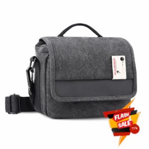 Besnfoto Camera Bag Purse Small Messenger Shoulder Bag for Mirrorless DSLR Camera Waterproof Canvas Compact Photography Case