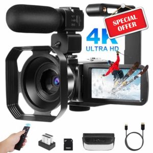 SOPPY Camcorder 4K Digital Video Camera 48MP 60FPS with WiFi IR Night Vision