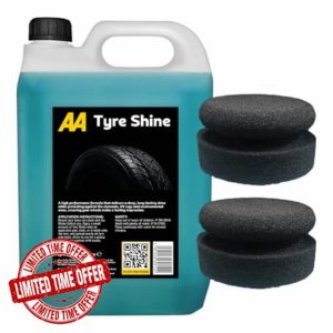 AA Tyre Shine 5 Litre with 2 x Applicator pads (Black)