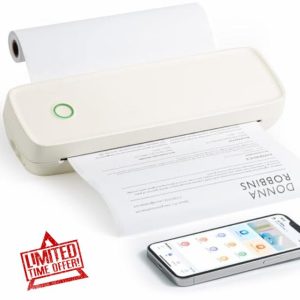 Kalopsia Portable Thermal Printer A4: 203DPI Wireless Bluetooth Printer for Phone & Laptop Inkless Mobile Printer Support A4/4/3/2 Thermal Printer Small Printers for Home Office School