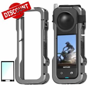 HAFOKO Aluminum Alloy Frame Cage + Lens Cap+Screen Protector for Insta 360 X4 Metal Multi- Functional Expansion Protective Case Cage Housing for Insta 360 X4 Accessories