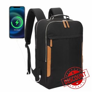 Hp hope Laptop Backpack for Men Women Work Backpack with USB Charging Port fits in 15.6 inch Waterproof Casual Backpacks for Everyday Work Travel College Commute 22L Black