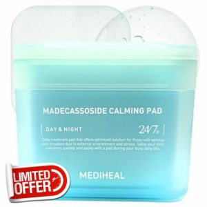 Mediheal Madecassoside Calming Pad - Square Cotton Cotton Pads with Cicapair - Improves skin temperature and moisturises dry