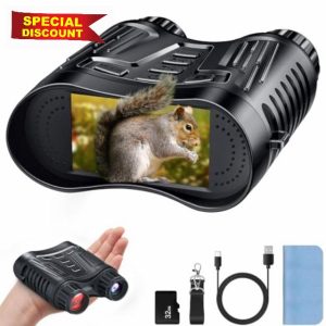 Night Vision Binoculars Goggles Camera - 4K 3.2’’ TFT LCD Infrared Night Vision Scope 300M for Hunting with 32GB Card 8X Digital Zoom 2600mAh Rechargeable 7 Adjustable IR Levels