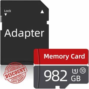 Mini Memory Card 982GB - Kedpmaliya High-Speed Full HD TF Card Portable Mini TF Card with Adapter