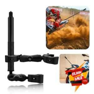 HAFOKO Motorcycle Bike Handlebar Clamp Mount with 59" Invisible Selfie Stick compatible for Insta 360 X4 X3 X2 X ONE RS R GO 3 Aluminum Alloy Heavy-Duty Camera Double Clamp Mount Ki