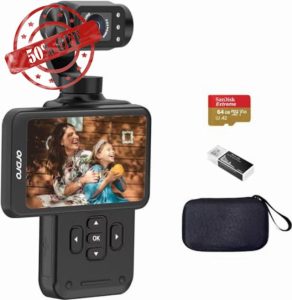 ORDRO M5 5K Vlogging Camera with 3-Axis Stabilizer 120° Ultra-Wide Angle IR Night Vision 3.5'' Rotatable IPS Screen