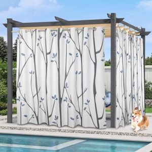Branch Printed Outdoor Curtains with Eyelets