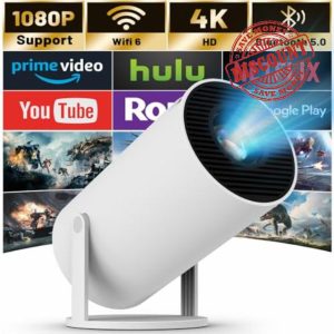 Mini Projector with WIFI 6 and Bluetooth