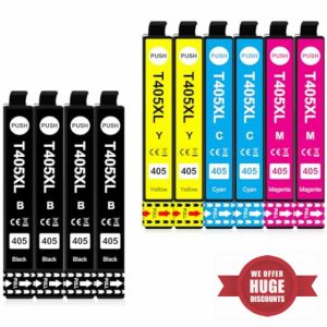 Clywenss 10-Pack 405XL Ink Cartridges Compatible with Epson 405 XL Multipack for WorkForce Pro WF-4820 WF-3820 WF-7310 WF-7830 WF-7840 WF-4830 WF4820 WF3820 WF7310 WF7830 WF7840 Printer (4BK 2C 2M 2Y)