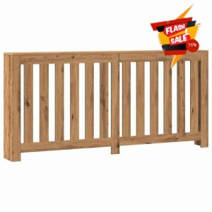 idaXL Radiator Cover Heater Shelf - Artisian Oak Engineered Wood - Modern Slatted Design