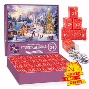 Advent Calendar 2024 Jigsaw Puzzle - Peaceful Snowy Christmas Sunset