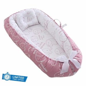 SHITOOMFE Baby Sleep Lounger Baby Cushion Lounger Soft Cotton Portable Sleeping Pod With Pillow Portable Detachable And Washable Bed For Newborns Bed Crib + Pillow Style4