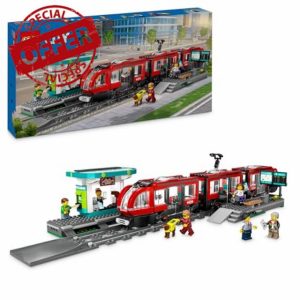 LEGO City Downtown Tram and Station Vehicle Building Toy Set for 7 Plus Year Old Kids