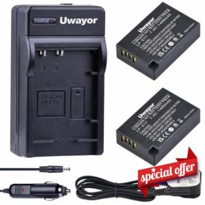 Uwayor 2-Pack LP-E17 Battery Charger Replacement Battery for Canon EOS RP Eos R10 T8i T7i T6i T6s SL2 SL3 EOS M3 M5 M6 EOS 200D 77D 750D 760D 800D 8000D Digital SLR Camera