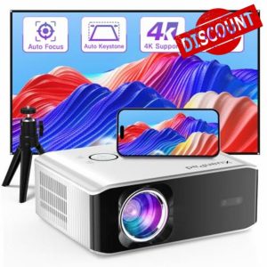 【AI Auto Focus & Keystone】Projector 4K Supported