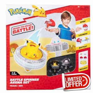 Pokémon Battle Spinner Arena Set - Two Battle Spinners with Two Poké Ball Spinner Launchers and Battle Arena
