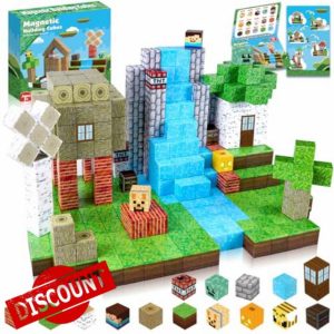 Magnetic Blocks-100PCS Magnetic Building Blocks Magnetic Tiles Stacking