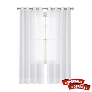 LXHZSY Outdoor Curtains Waterproof Outdoor Patio Voile Sheer Curtains Summer Thermal Insulated Tulle Divider Lawn Curtain Yard Pergola Window Treatment(White