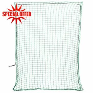 idaXL Trailer Net - Elastic Rope Cargo Cover 3.5x3 m - Green PP Mesh for Trailers
