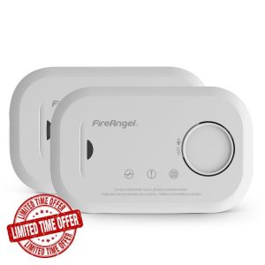 FireAngel Carbon Monoxide Alarm and Detector - FA6813 10-Year Sensor Life CO Alarm for Home w/Batteries - Travel