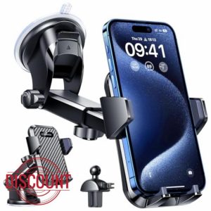 VANMASS Car Phone Holder 2024 BEST【65+ LBS Strongest Suction & Military-Grade】 Ultimate Mobile Phone Mount【Patent & Safety Certs】 Dashboard Windscreen Vent Cradle Van for iPhone 15 14 Pro Max Samsung