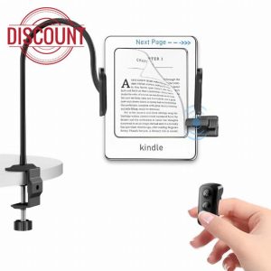 Page Turner Remote & Stand for Kindle - Holder & Remote (Bundle) for reading in bed designed for Kindle Paperwhite Oasis - Easy to use E-Reader page turner clicker with Adjustable Flexible Arm Stand