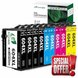 Greenjob 604XL Ink Cartridge Replacement for Epson 604 Ink Cartridges Multipack Compatible with Expression Home XP-2200 XP-2205 XP-3200 XP-3205 XP-4200 XP-4205 Workforce WF-2910 WF-2930 (10-Pack)