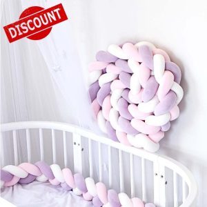 3 Shares Braided Crib Bumper Cushion Soft Knot Pillow Baby