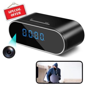 WiFi Spy Camera Clock 1080P HD Hidden Camera Wireless Small Hidden Camera for Home Security Mini Indoor Secret Surveillance Camera Nanny Cam with APP Control Night Vision and Motion Detectio