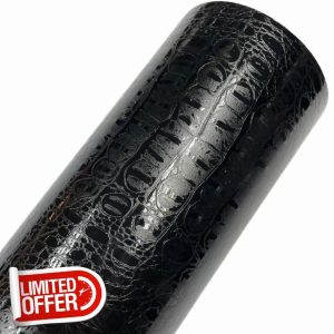 Car Vinyl Wrap All Black Matte Car Vinyl Sticker Carbon Fiber Film Car Wrapping Foil Laptop Skin Phone Cover Motorcycle Decoration Films Car Wrap(Crocodile black