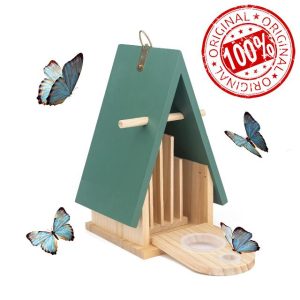 Butterfly House and Feeder for Garden | Butterfly Attractor | Butterfly Feeders for Outdoors Hanging | Attracts Butterfies - Green Garden Deco