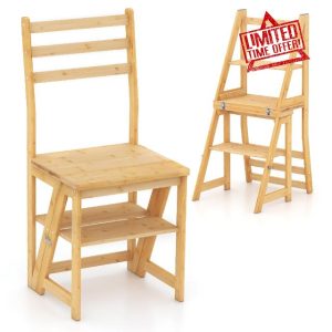 COSTWAY Folding Ladder Chair
