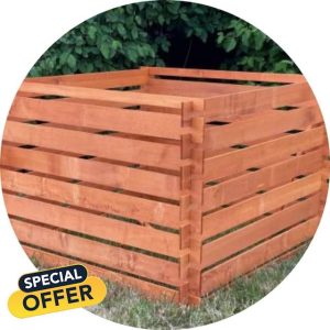 700L Wooden Composter - Efficient Garden Waste Bin with Slatted Design