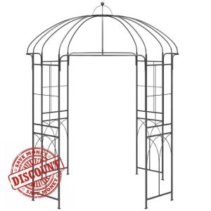 Gr8 Garden Decorative Metal Heavy Duty Rose Arch Frame 4 Sided Archway Path Support for Climbing Tall Ivy Plant Flower Trellis High Birdcage Shape Wedding Arbour gazebo Pergola Pavilio